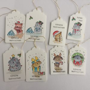 Geschenkanhänger Tierische Weihnachten