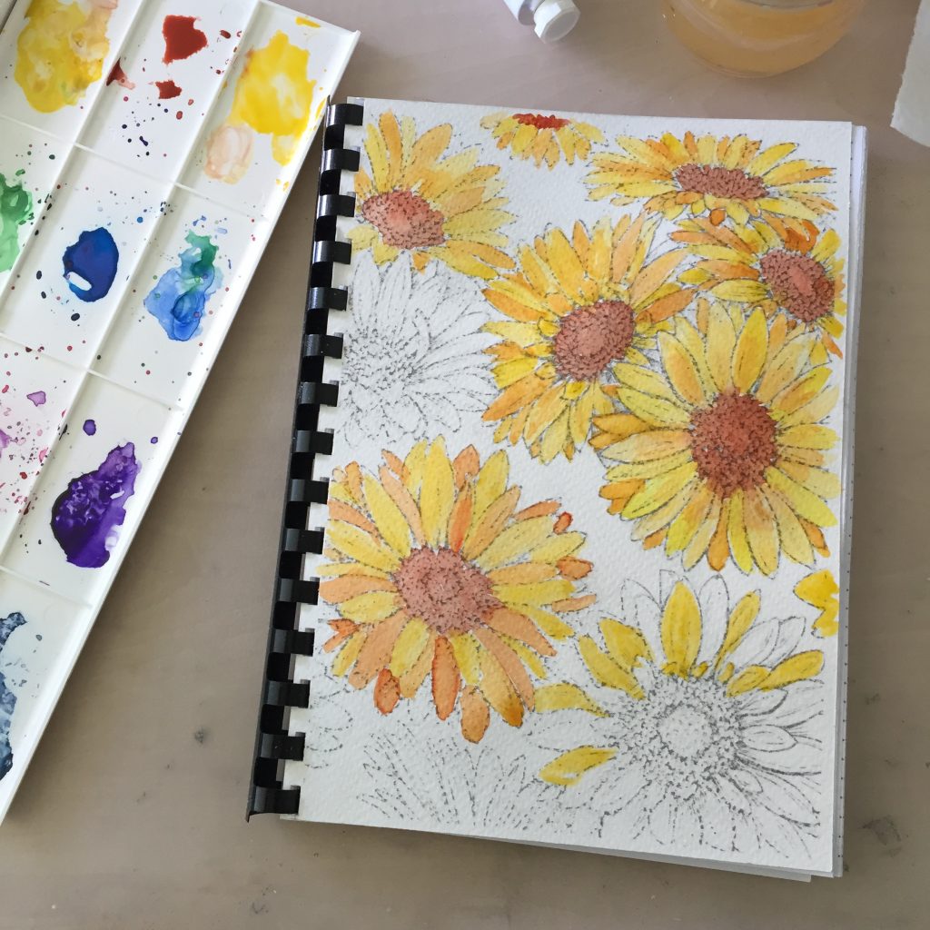 Cover Bullet Journal am Aquarellieren
