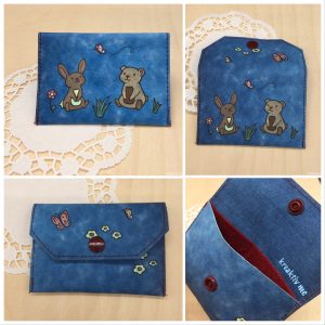 Kinderportemonnaie, blau, handbemalt