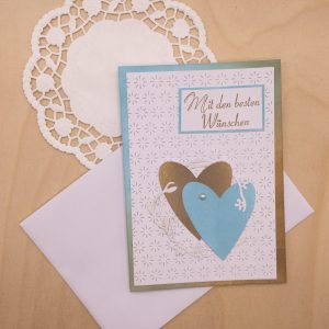 Grusskarte Hochzeit "Mit den besten Wünschen"