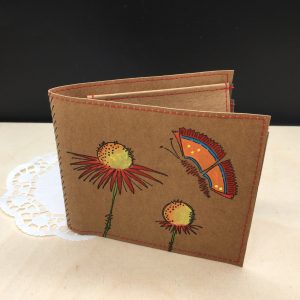 Portemonnaie Blumen und Schmetterling -Titel