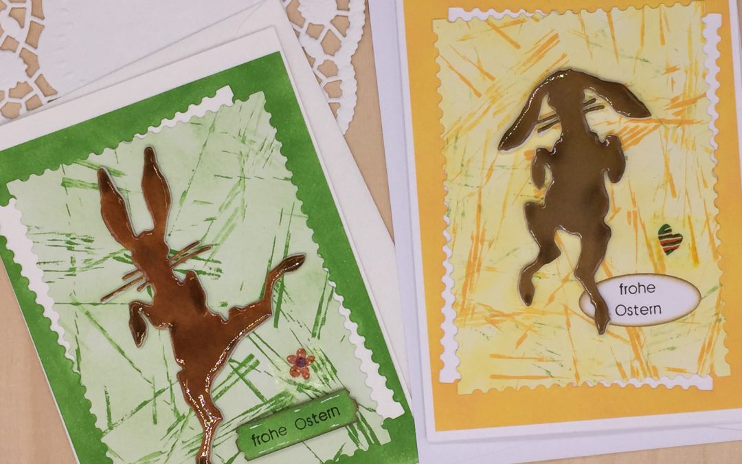 Osterkarten Hüpfender Hase
