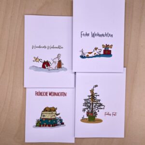 Grusskarten Tierische Weihnachten Set