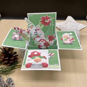 Card in a box Gnome aufgestellt