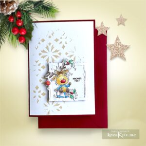 Grusskarte Weihnachten Lustiges Rentier