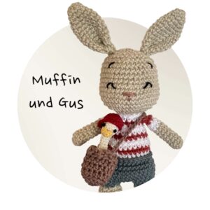 Muffin und Gus, handgehäkelt